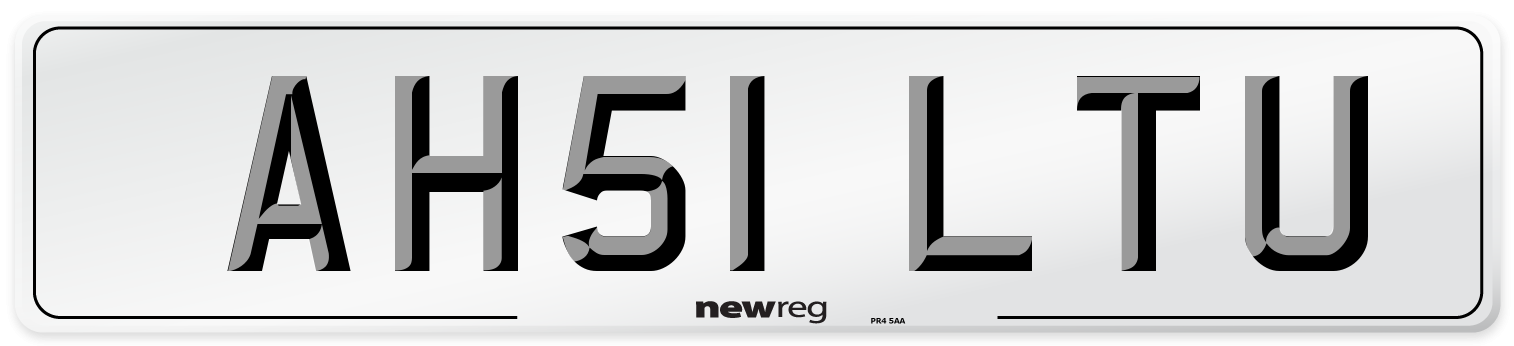 AH51 LTU Number Plate from New Reg